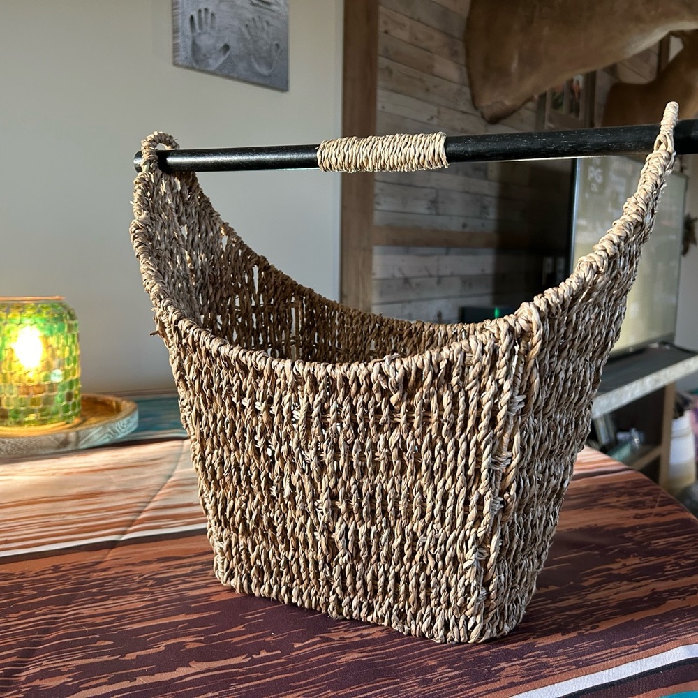 Toilet paper magazine basket